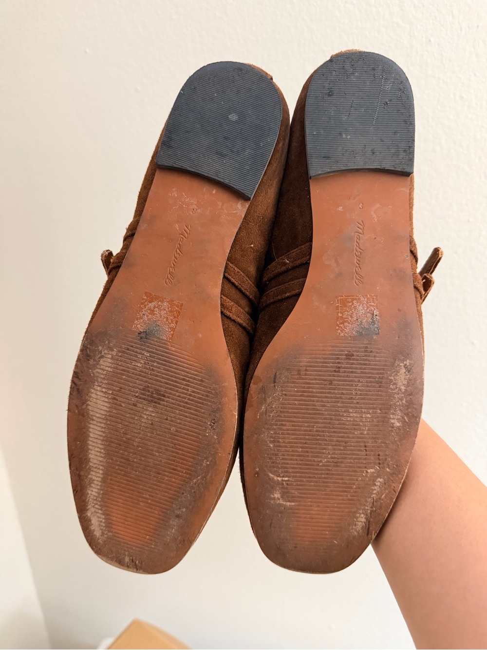 MADEWELL GRETA BOW DOUBLE-STRAP BALLET FLAT IN SUEDE - Soft Mahogany in Size 8 - Picture 11 of 12